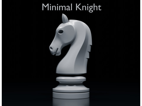 Minimal Şövalye Satranç Taşı 3D Baskı Modeli