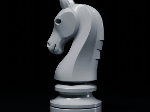 Minimal Knight Chess Piece 3D Print Model
