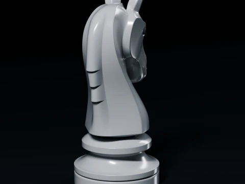 Minimal Knight Chess Piece 3D Print Model