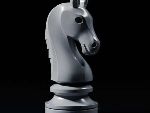 Minimal Knight Chess Piece 3D Print Model