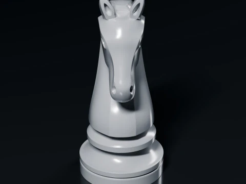 Minimal Knight Chess Piece 3D Print Model