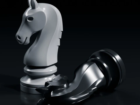 Minimal Knight Chess Piece 3D Print Model
