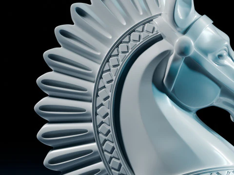 Royal Warhorse Chess Knight Piece 3D Print Model