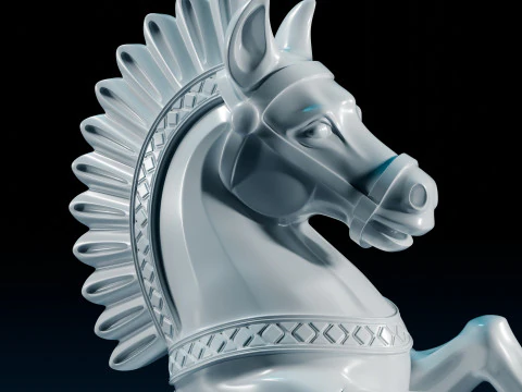 Royal Warhorse Chess Knight Piece 3D Print Model