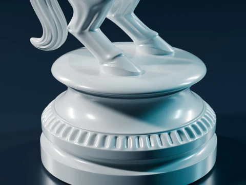 Royal Warhorse Chess Knight Piece 3D Print Model