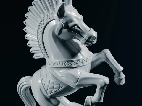 Royal Warhorse Chess Knight Piece 3D Print Model