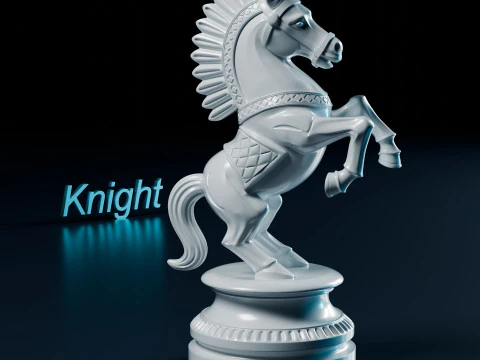 Royal Warhorse Chess Knight Piece 3D Print Model