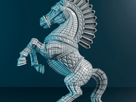 Royal Warhorse Chess Knight Piece 3D Print Model