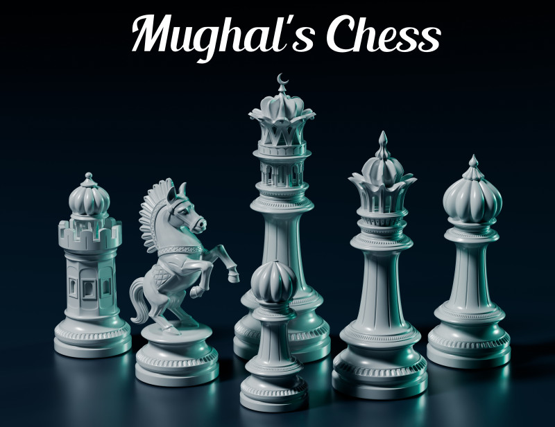 Set Bidak Catur Mughal Model Cetak 3D .c4d .max .obj .3ds .fbx .stl .blend 