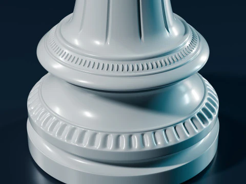 Mughals Chess Pieces Set 3D Print Model