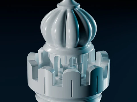 Mughals Chess Pieces Set 3D Print Model
