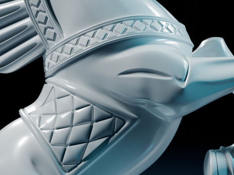 Set Bidak Catur Mughal Model Cetak 3D