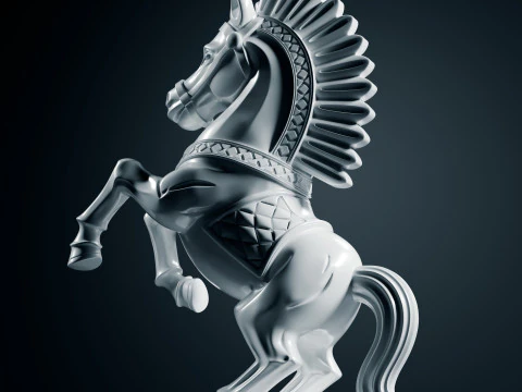 Mughals Chess Pieces Set 3D Print Model