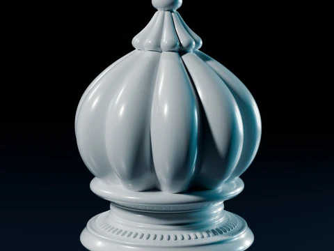 Mughals Chess Pieces Set 3D Print Model