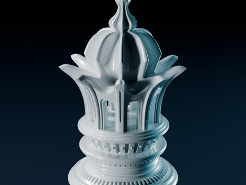 Set Bidak Catur Mughal Model Cetak 3D