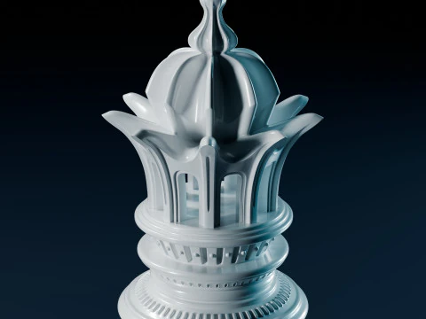 Mughals Chess Pieces Set 3D Print Model