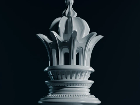 Mughals Chess Pieces Set 3D Print Model
