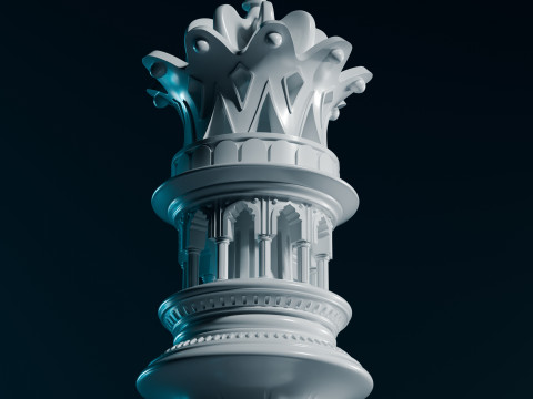 Set Bidak Catur Mughal Model Cetak 3D