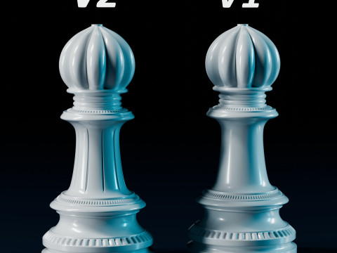 Set Bidak Catur Mughal Model Cetak 3D