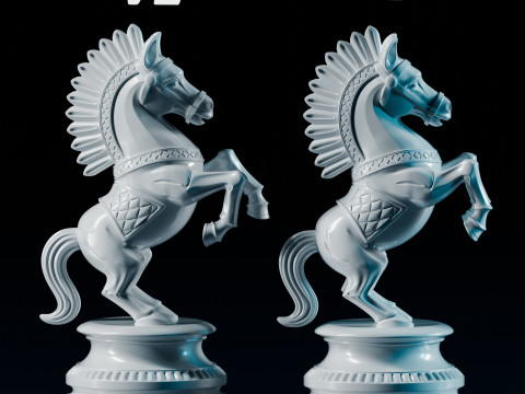 Set Bidak Catur Mughal Model Cetak 3D