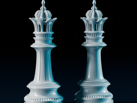 Set Bidak Catur Mughal Model Cetak 3D