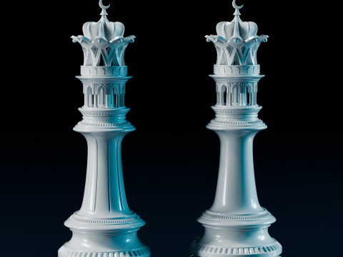 Set Bidak Catur Mughal Model Cetak 3D