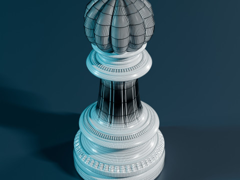 Set Bidak Catur Mughal Model Cetak 3D