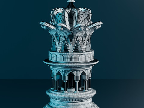 Set Bidak Catur Mughal Model Cetak 3D