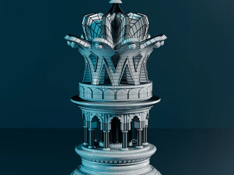 Mughals Chess Pieces Set 3D Print Model