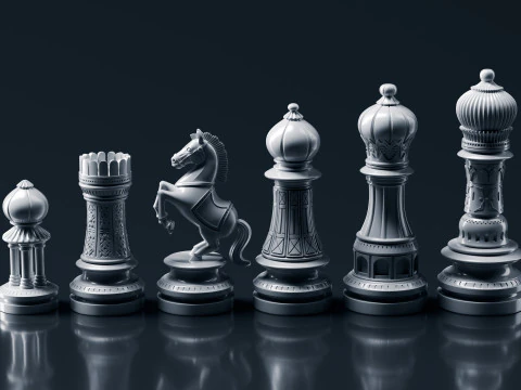 Palatine Chess Set 3D Print Model