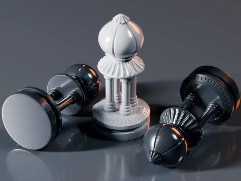 Palatine Chess Set 3D Print Model