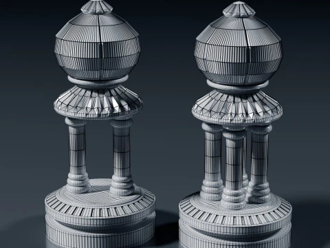Palatine Chess Set 3D Print Model