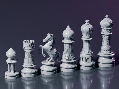 Palatine Chess Set 3D Print Model