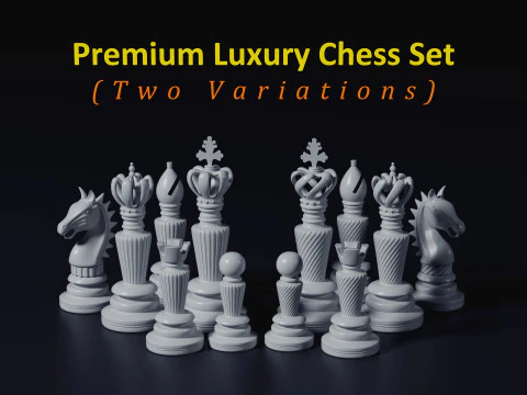 Conjunto de xadrez de luxo premium inclui duas varia&ccedil;&otilde;es Modelo de Impressão 3D