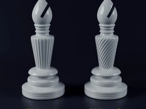 Premium Luxury Chess Set Include Two Variations 3D Print Model