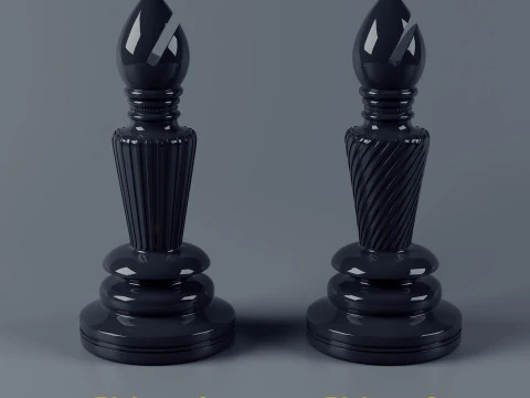 Premium Luxury Chess Set Include Two Variations 3D Print Model