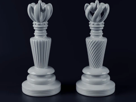 Premium Luxury Chess Set Include Two Variations 3D Print Model