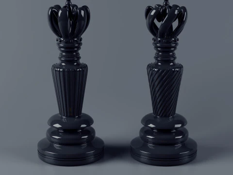 Premium Luxury Chess Set Include Two Variations 3D Print Model