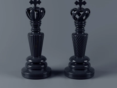 Premium Luxury Chess Set Include Two Variations 3D Print Model