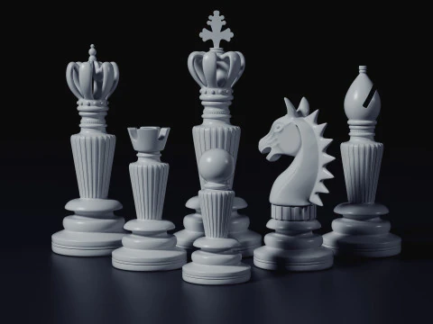 Premium Luxury Chess Set Include Two Variations 3D Print Model