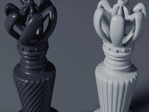 Premium Luxury Chess Set Include Two Variations 3D Print Model