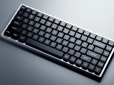 Minimalist Wireless Keyboard 3D Model