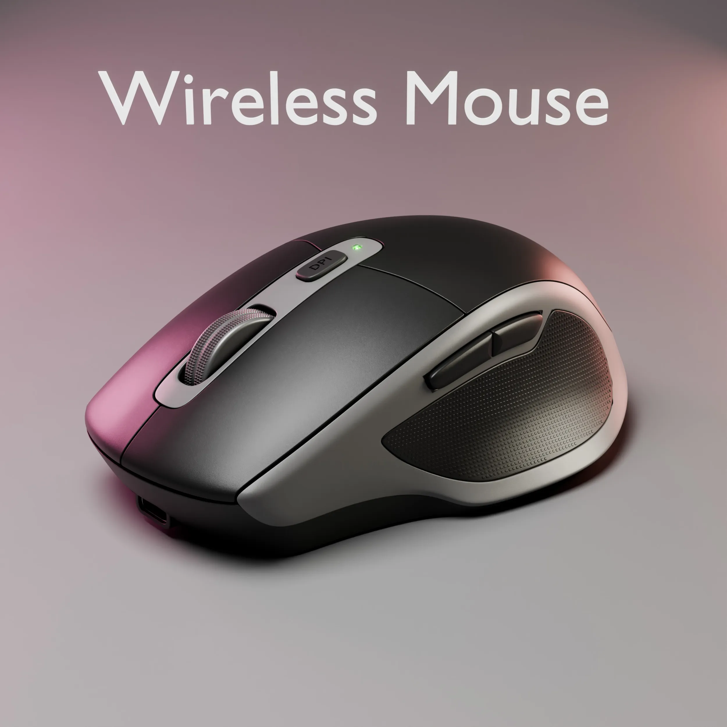 Modern Wireless Mouse 3D Model .c4d .max .obj .3ds .fbx .stl .blend 