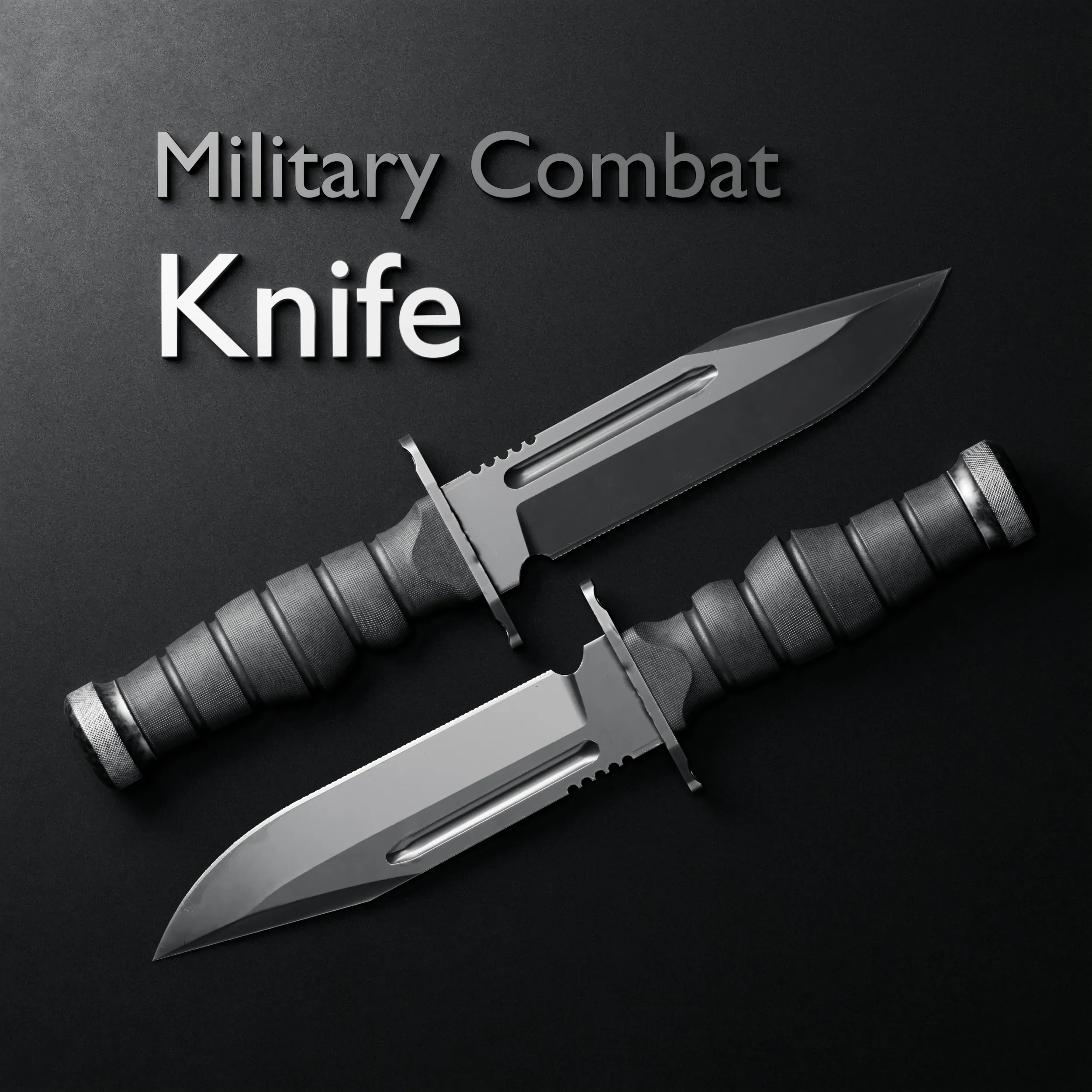 Military Tactical Combat Knife - Game Ready 3D Model .c4d .max .obj .3ds .fbx .stl .blend 