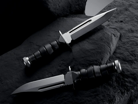 Military Tactical Combat Knife - Game Ready 3D Model