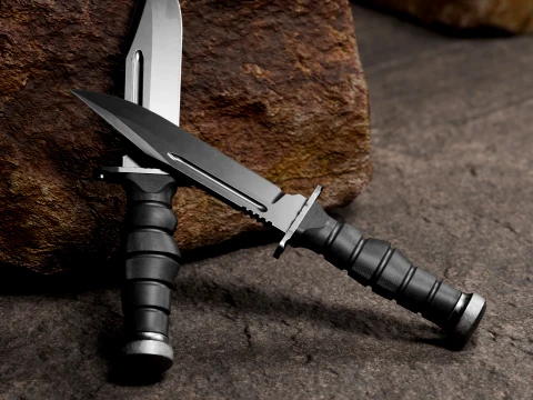 Military Tactical Combat Knife - Game Ready 3D Model