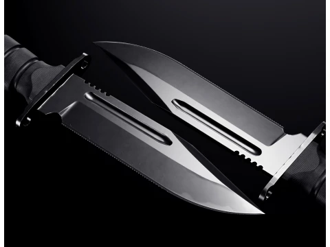 Military Tactical Combat Knife - Game Ready 3D Model