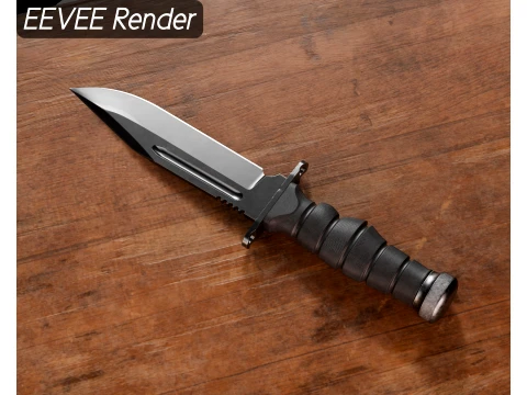 Military Tactical Combat Knife - Game Ready 3D Model