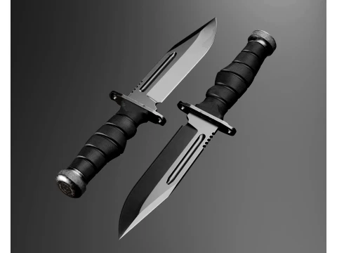 Military Tactical Combat Knife - Game Ready 3D Model