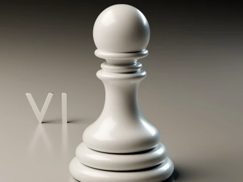 Elegant Modern Chess Pieces Set 3D Print Model